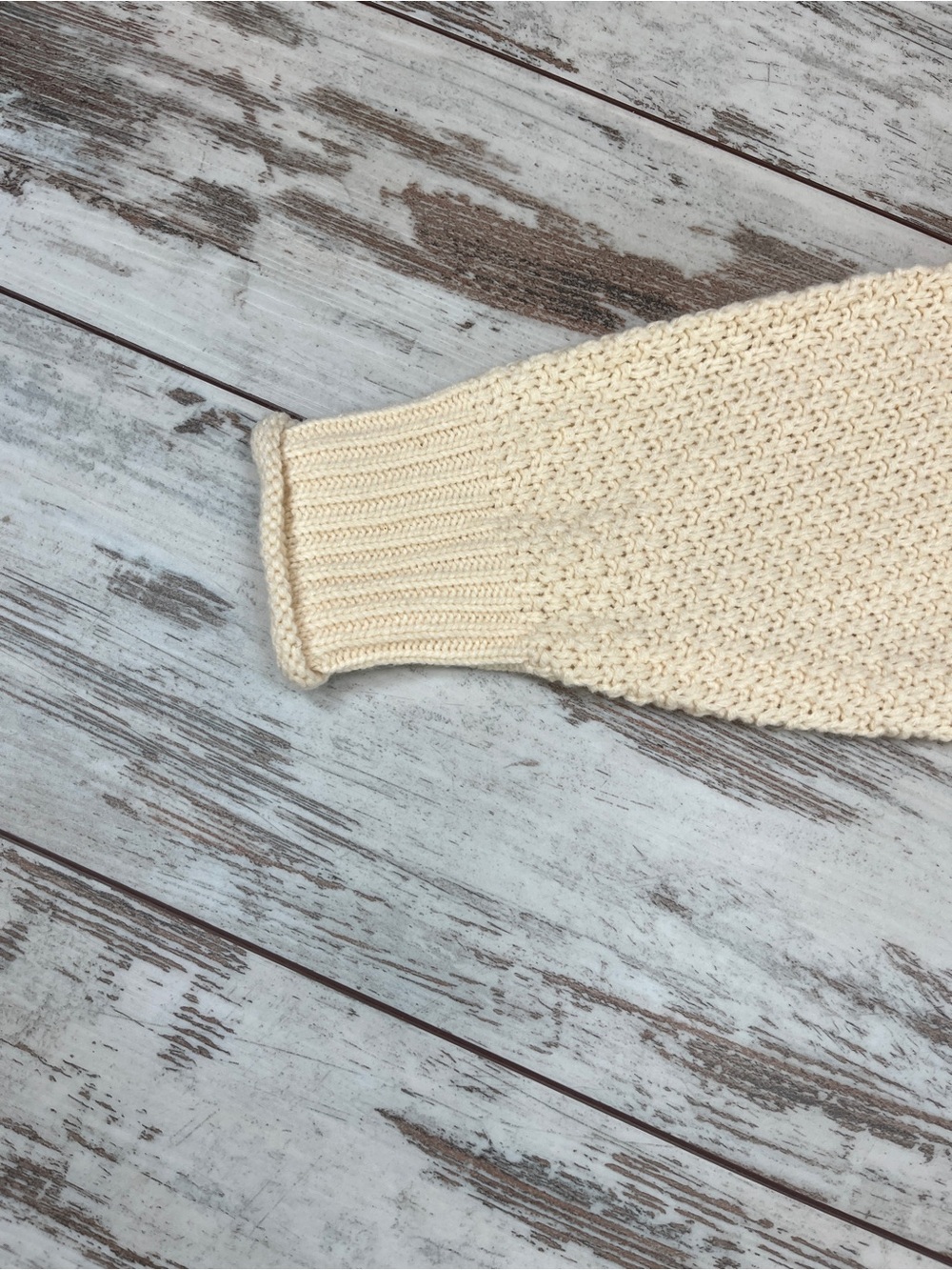 ZESICA Cream Textured Waffle Knit Sweater Mock Neck Oversized Womens Large NWT - Picture 12 of 12